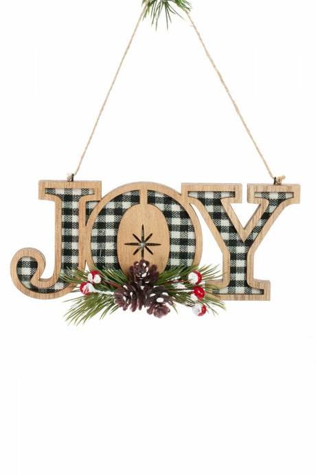 Hanging Black "JOY" Sign Ornament