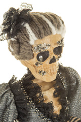 32" Black and Gray Polyester Mrs. Skeleton Figure