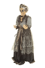 32" Black and Gray Polyester Mrs. Skeleton Figure