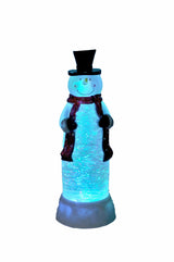 11" White Snowman LED Snow Globe