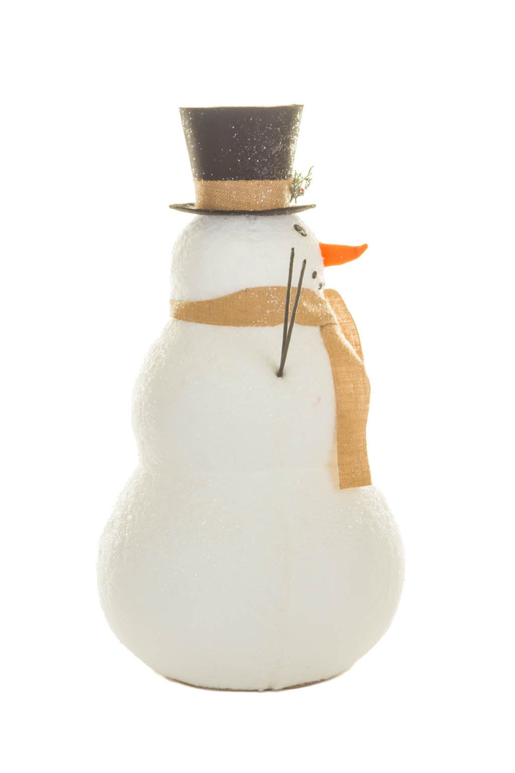 27" Large Striped White and Red Foam Snowman Figure with Striped Cap