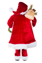 48" Velveteen Red Fabric Santa Claus Figurine with Gifts