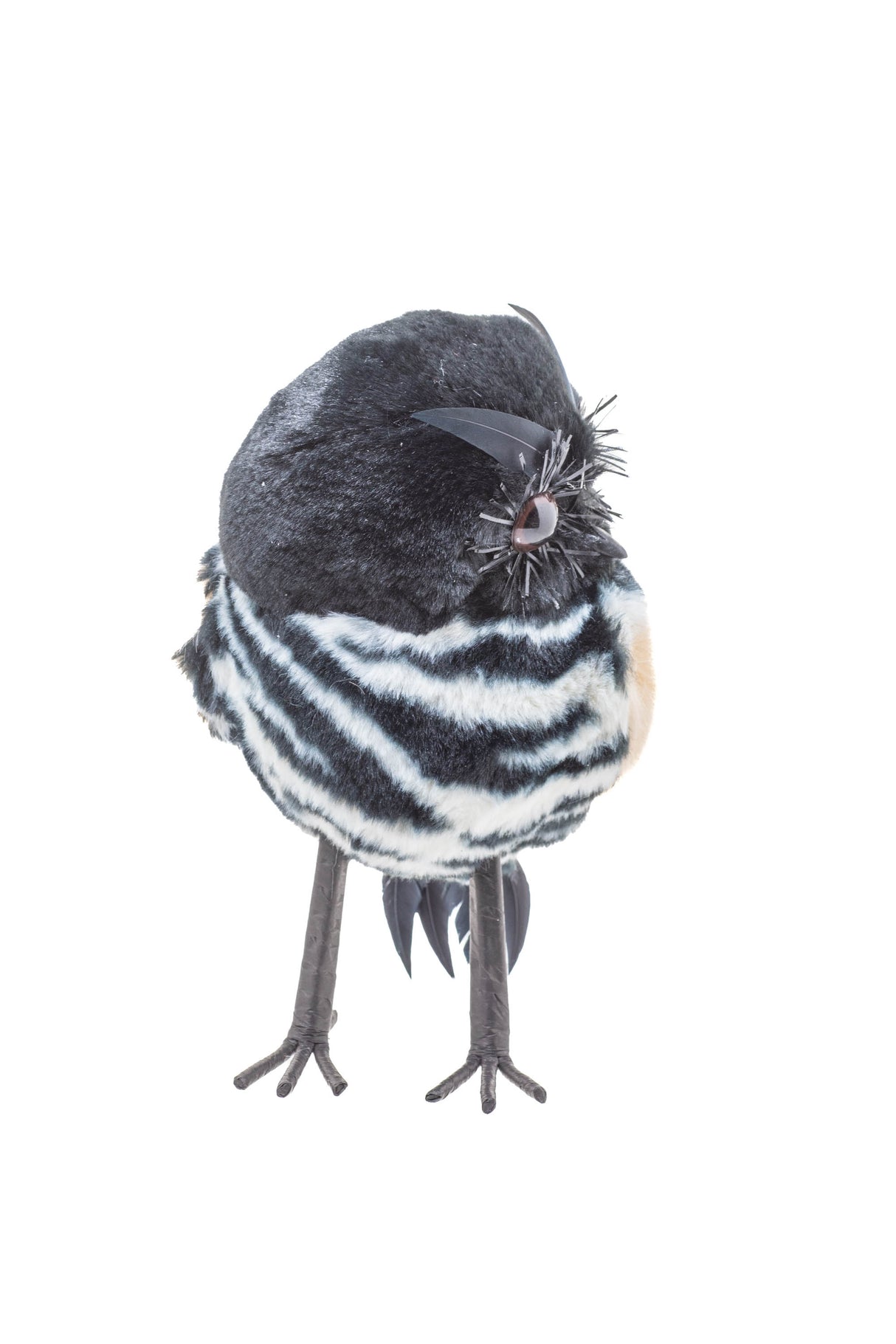 9" Black and Cream Polylon Watchful Owl Figurine
