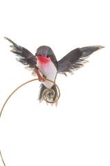 7" Clip-On Gray and White Foam Hummingbird Ornament