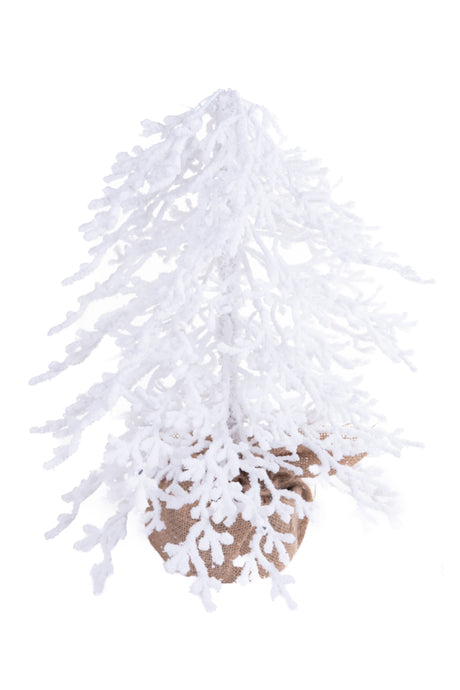 18" White Pvc/Pe Pine Warm White LED Christmas Tree