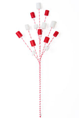 28.5" Candycane Red and White Foam Marshmallow Tree Pick