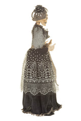 32" Black and Gray Polyester Mrs. Skeleton Figure