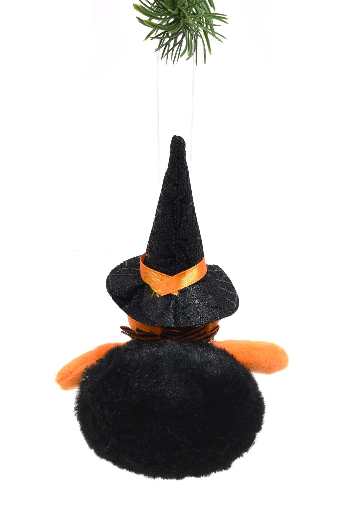 6" Round Black Cloth Happy Jack O' Lantern Figurine