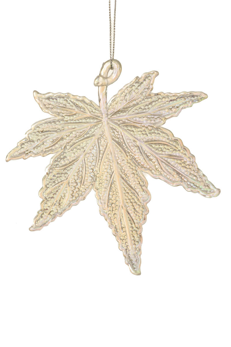 5" Hanging Iridescent Acrylic Japanese Maple Leaf Ornament