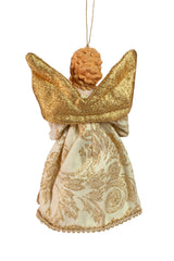 6.5" Hanging Gold Cloth Angel Ornament