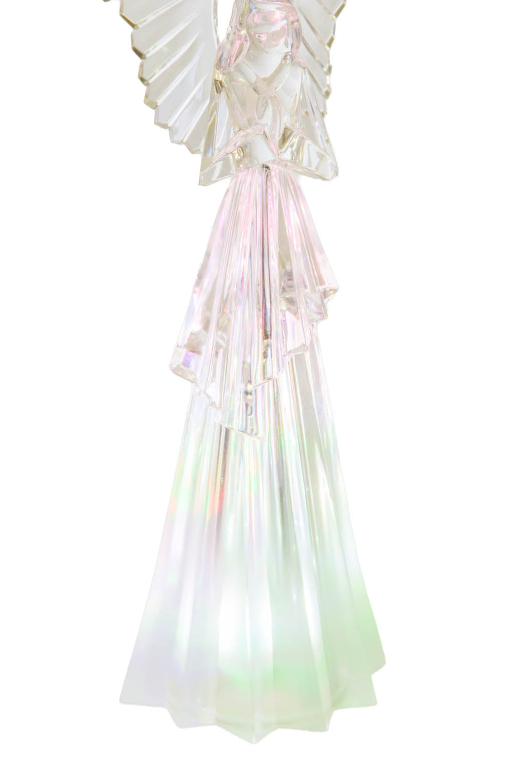 11.25" Clear Plastic Angel Color Change LED Figure