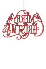 7.25"Hanging Red Acrylic Merry Christmas Sign Ornament