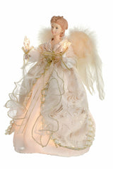 12" Ivory and Gold Cloth Modern 10-Light Angel Tree Topper