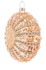 4.5" Hangable Rhinestoned Pink Glass Sea Urchin Ornament