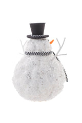 10.5" Striped Silver Foam Dimpled Snowman with Top Hat