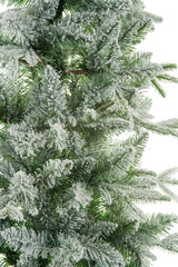 96" Flocked Green and White Pvc Christmas Tree