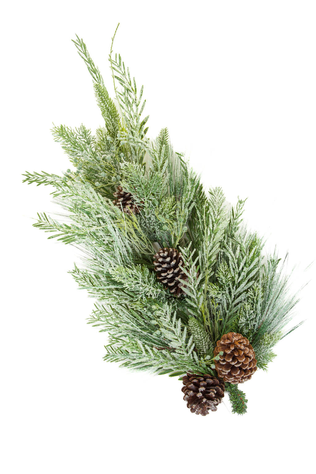 31"Hangable Green Pvc Teardrop Swag withPinecones