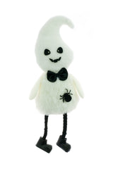 8" Hanging White Cloth Ghost Boy Figurine with Dangling Feet