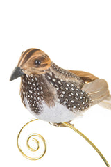 6.5" Clip-On Dotted Brown Foam Bird Ornament