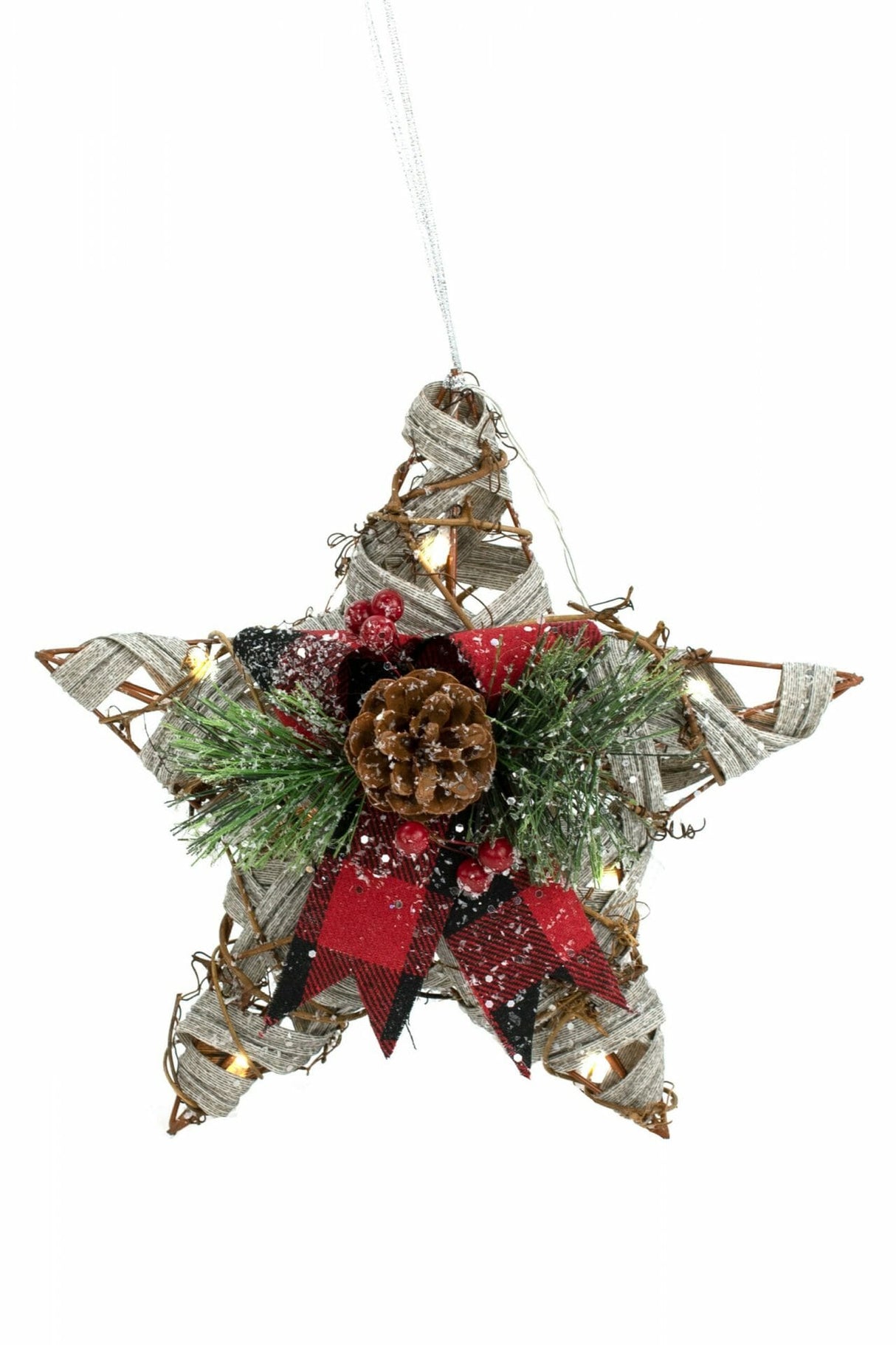 Hanging Grey Medium Festive Star