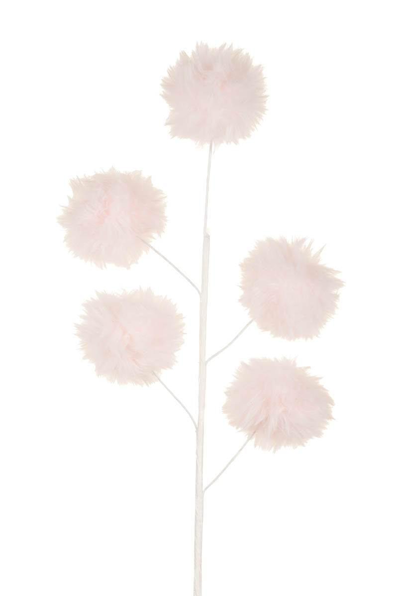 24" Fluffy Pastel Pink Fabric Bulb Tree Pick