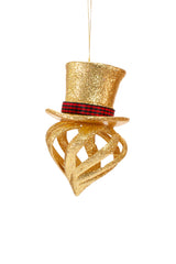 Hanging Gold Glittered Ball Ornament