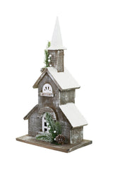 17.25" Gray and White Wood Church LED Display