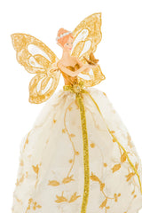 10.3"White and Gold Polyester Graceful Angel Tree Topper