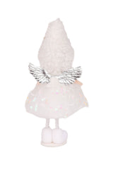 7.25" Sequin White Cotton Cherub Girl Doll with Pointed Hood