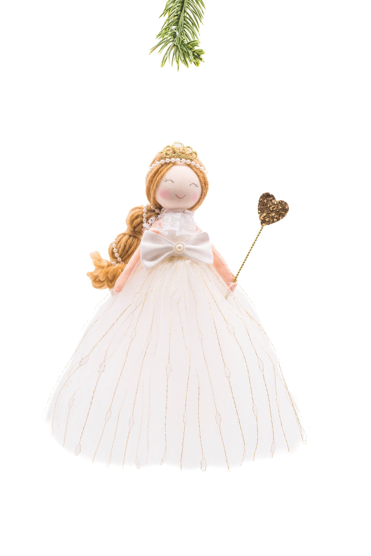9.5" Hanging White Cloth Fairy Princess Doll with Magic Wand