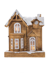 14.25"Smokey and White Wood Classic House LED Display