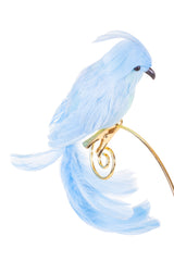 8" Clip-On Baby Blue Feathered Cockatiel Ornament