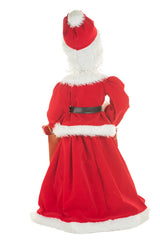 32" Burgundy Cloth Mrs. Claus Figurine with Gift Bag