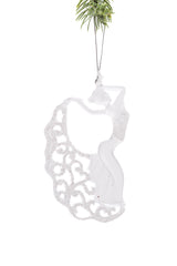 13" Hanging Clear Plastic Dancer Ornament with Glittering Dress