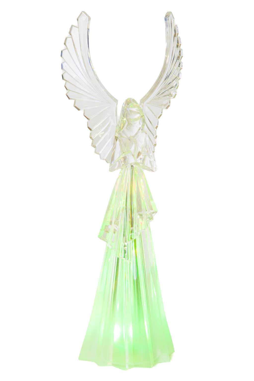 11.25" Clear Plastic Angel Color Change LED Figure