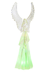 11.25" Clear Plastic Angel Color Change LED Figure