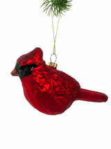 6" Hanging Red Glass Cardinal Ornament