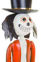 27.5" Black and White Metal Mr. Skellington Figure