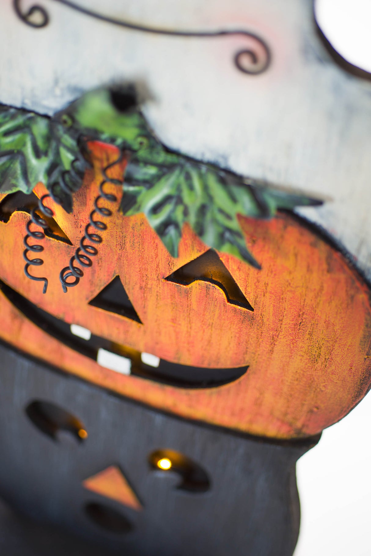 31" Rainbow Wooden 3-Layer Halloween Warm White LED Spooky Decor
