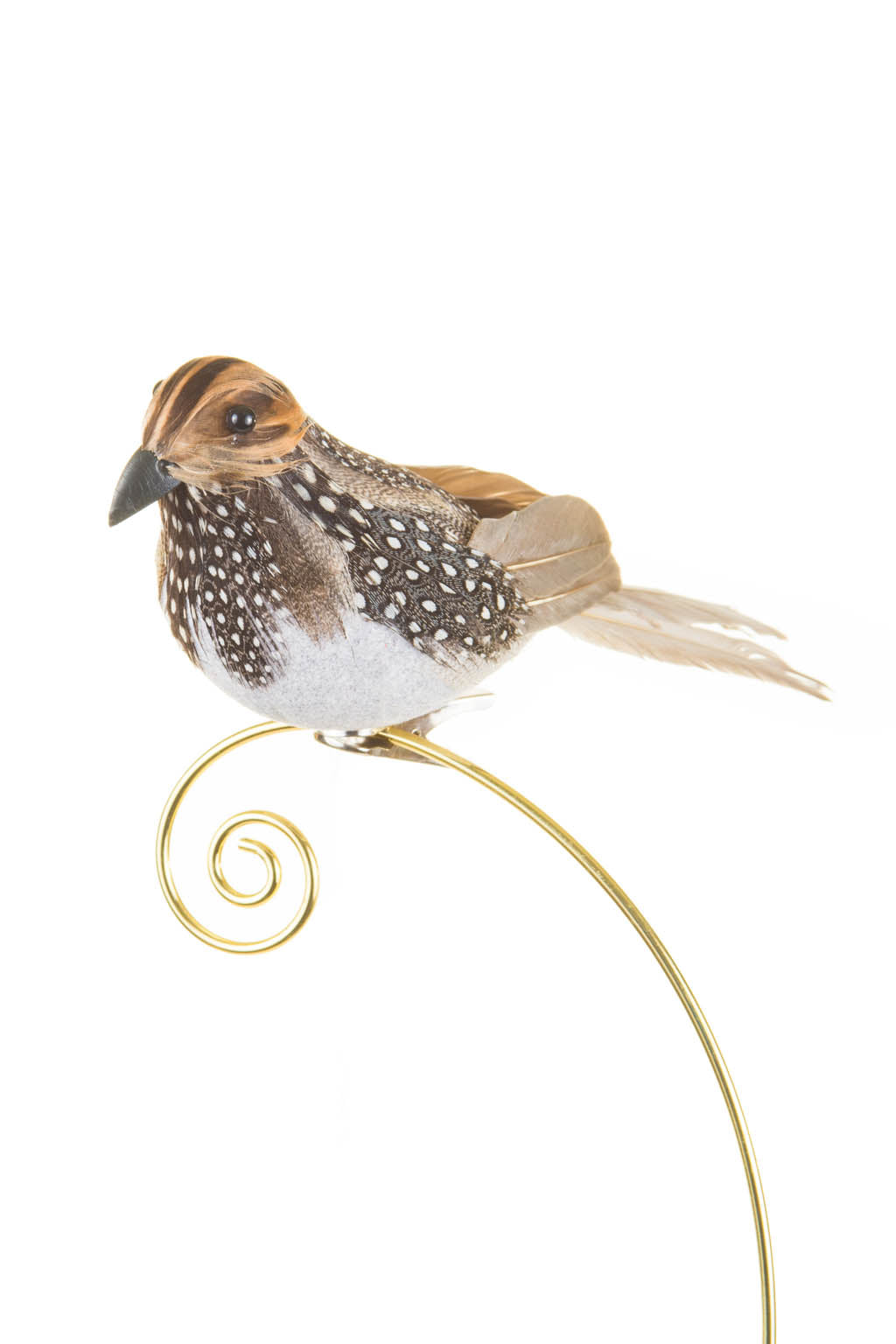 6.5" Clip-On Dotted Brown Foam Bird Ornament