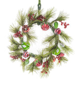 24" Green Pvc Ornament Wreath withBerries