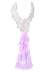 11.25" Clear Plastic Angel Color Change LED Figure