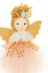 7" Hangable Baby Pink Cloth Ballerina Girl Doll with Up-Do