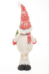 30" Large Snowflake White and Red Foam Snowman Figure with Tree