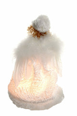 9.5" White Cloth Clasic 10-Light Angel Tree Topper
