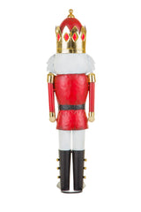 19" Red and Gold Metal Regal Nutcracker