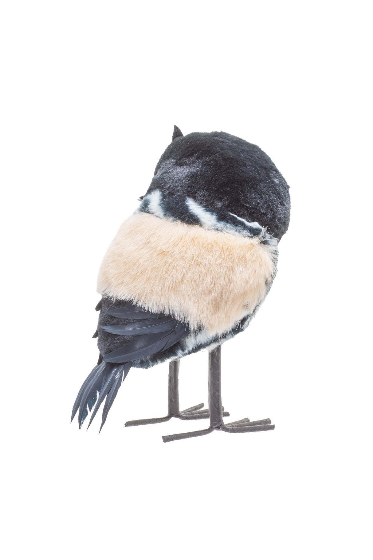 9" Black and Cream Polylon Watchful Owl Figurine