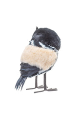 9" Black and Cream Polylon Watchful Owl Figurine