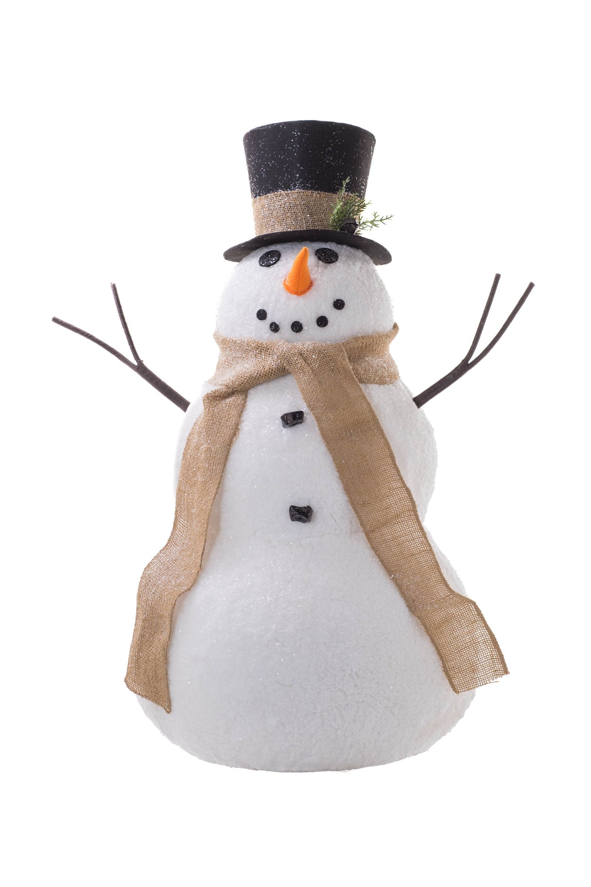 27" Large Striped White and Red Foam Snowman Figure with Striped Cap