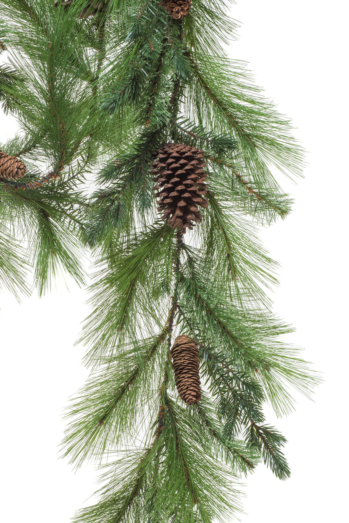 72" Green Plastic Mixed Pine Garland with Pinecones